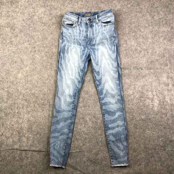 DL 1961 Farrow Cropped High Rise Skinny Jeans Size 25 Blue Stretch Performance - Picture 1 of 9